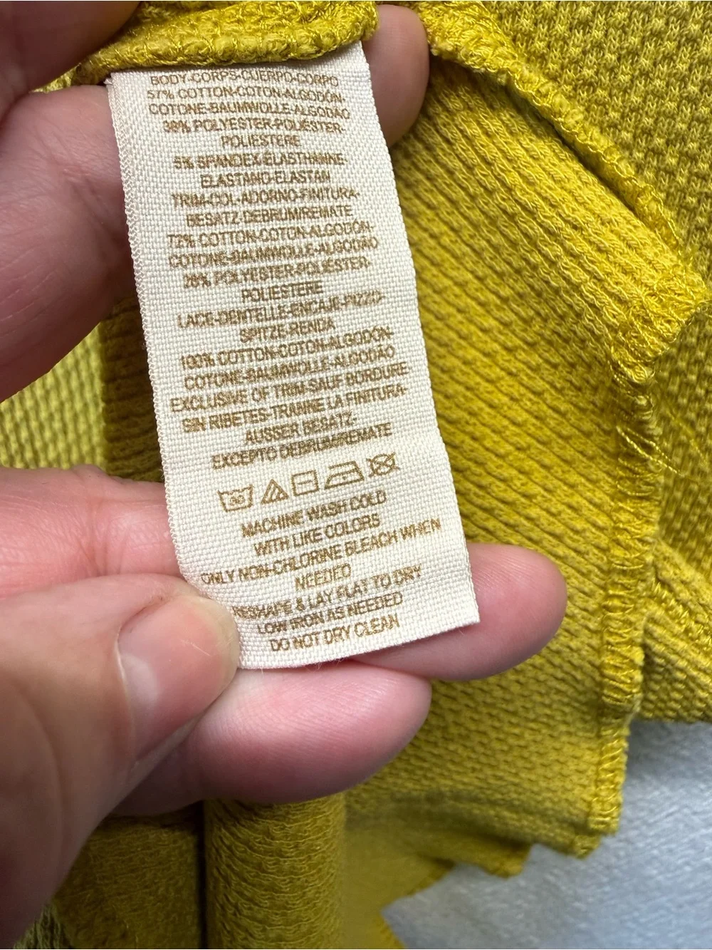 BOHO Chic Free People Mustard Thermal Kombucha Long Sleeve Tee Embroider Sleeve